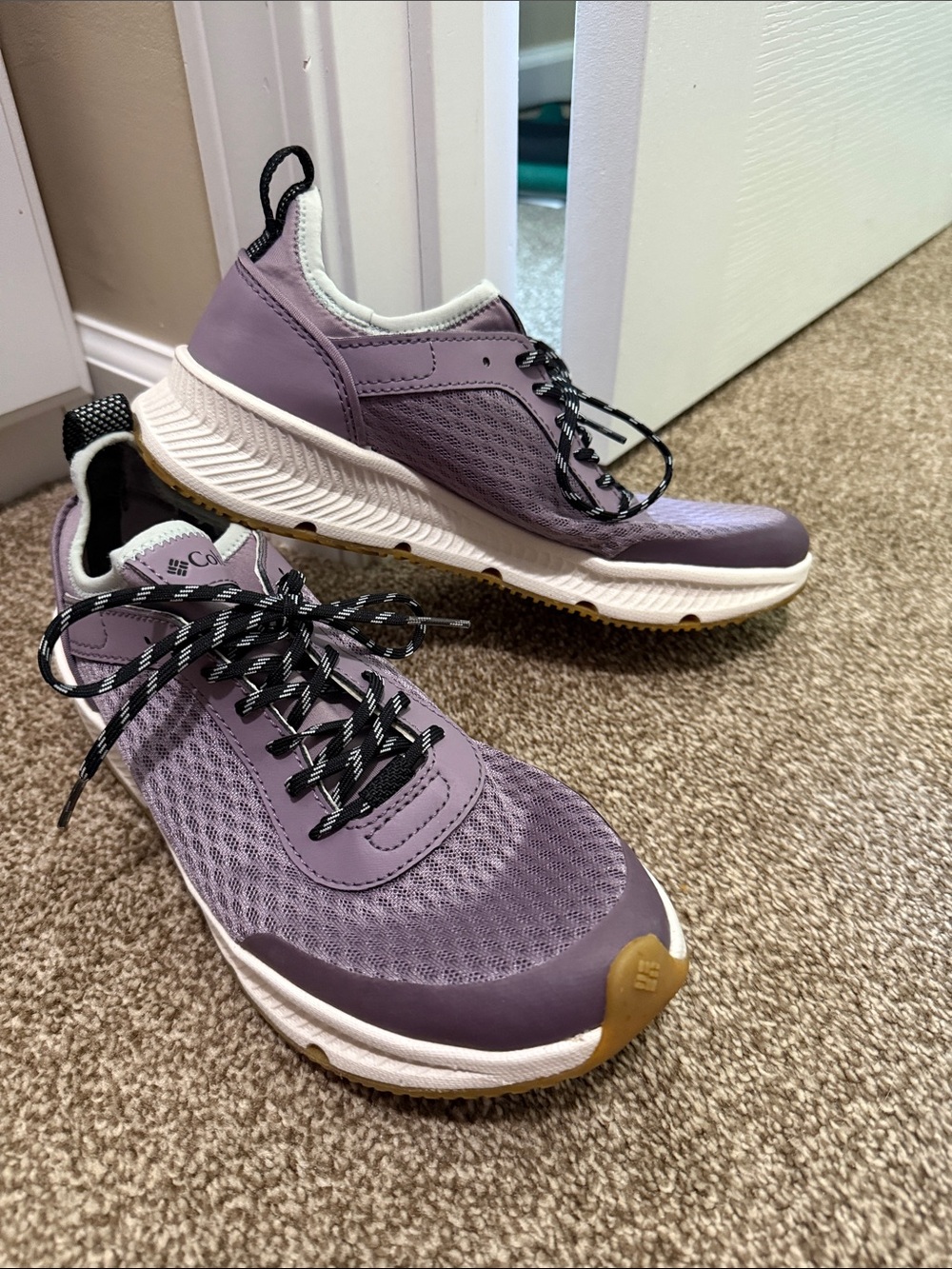 Columbia Women's Purple Athletic Sneakers with Black & White Laces